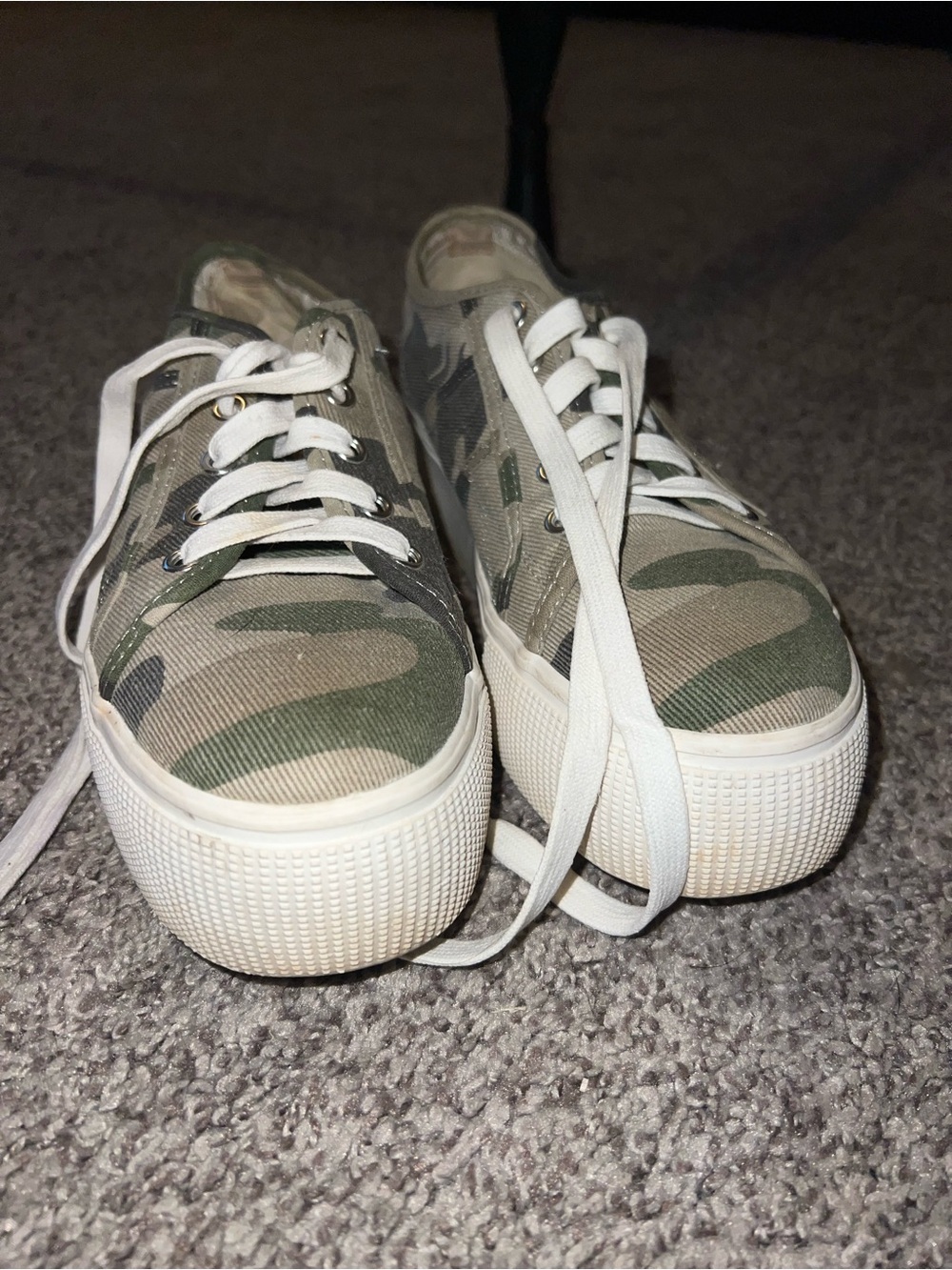 Steve Madden Camo Platform Sneakers in Green and Tan